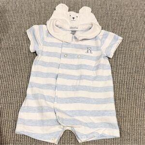 Absorba Blue and White Striped Baby Bodysuit